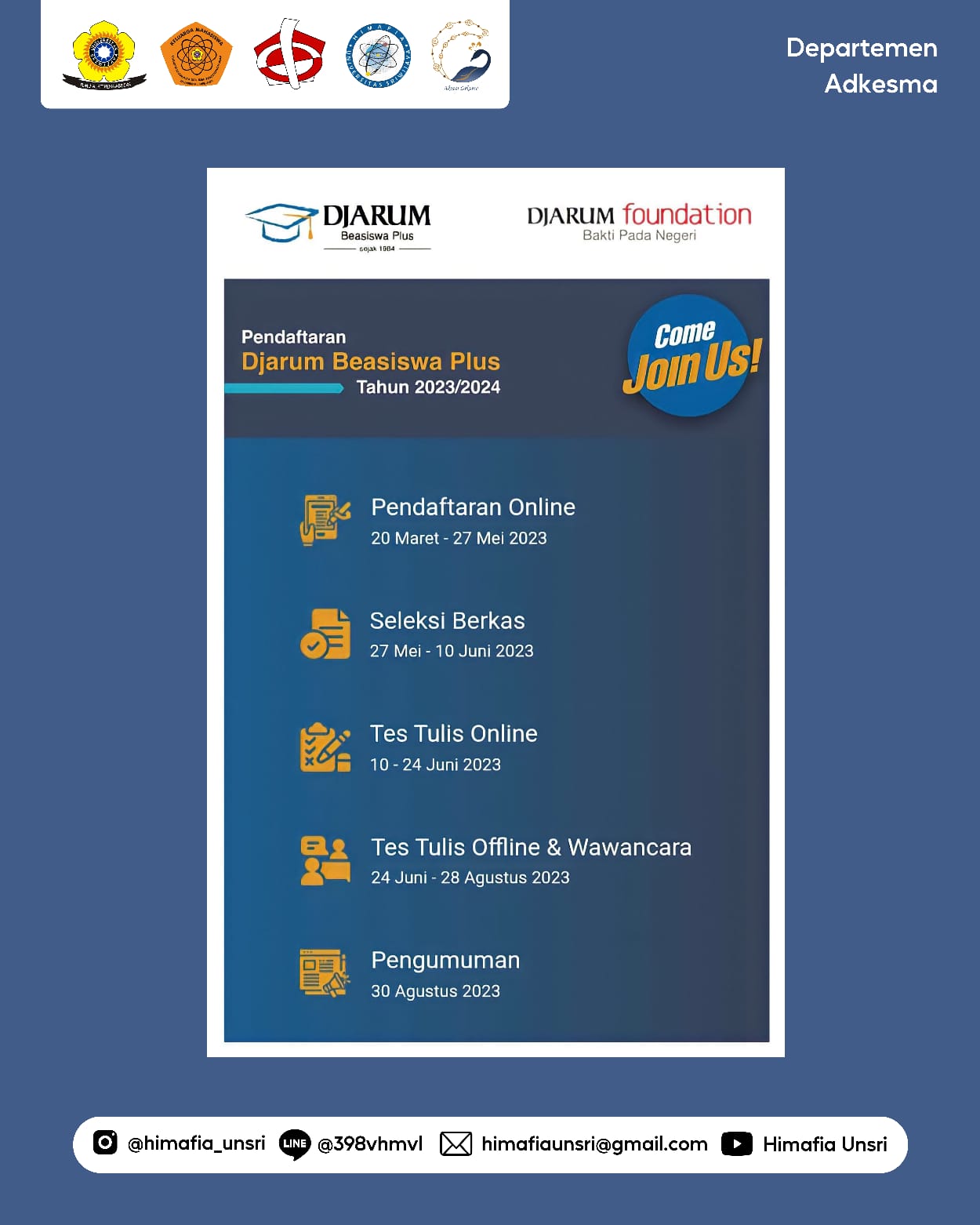 [Sekilas Info Adkesma #2 : Informasi Beasiswa Djarum]